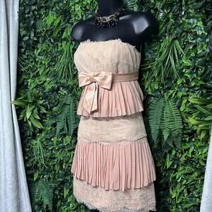 DISNEY KIRSTIE KELLY Dress Women 10 Strapless Pleated Tiered Party Cocktail 2774